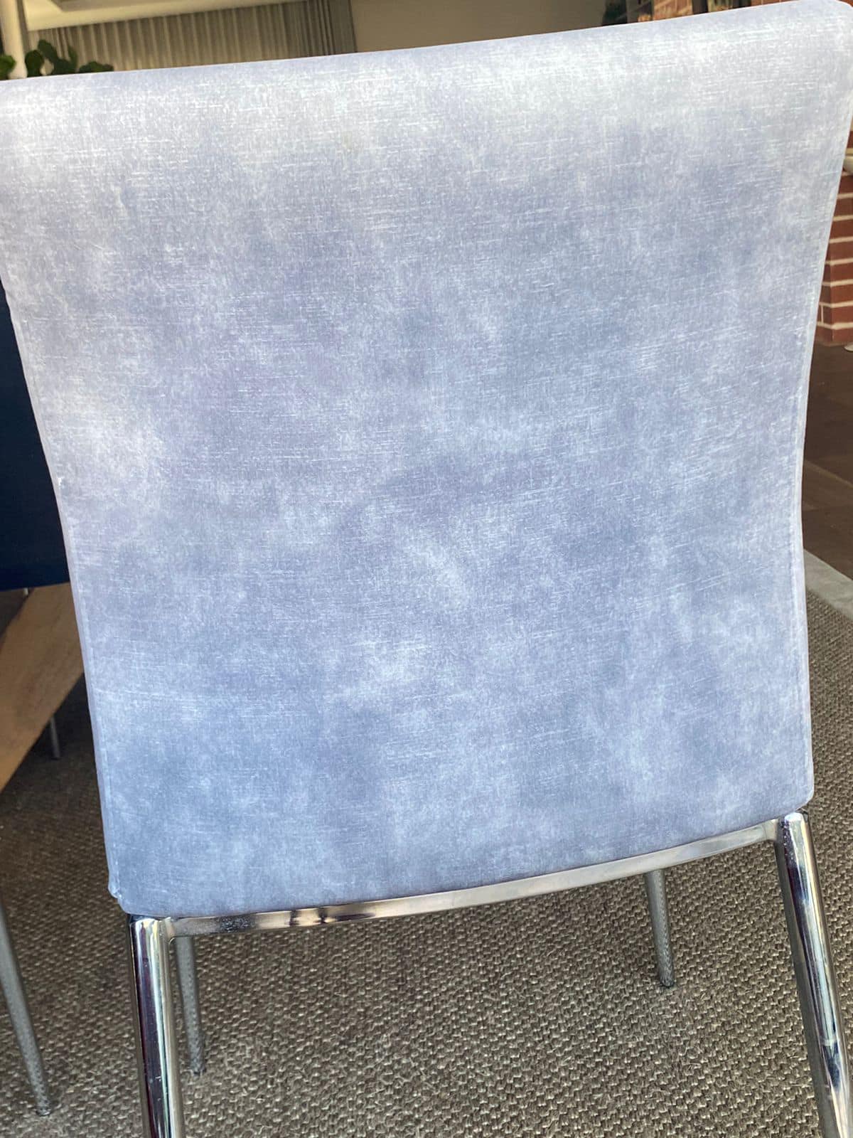 6 dining room chairs in Grey bijou soft fabric from Hertex