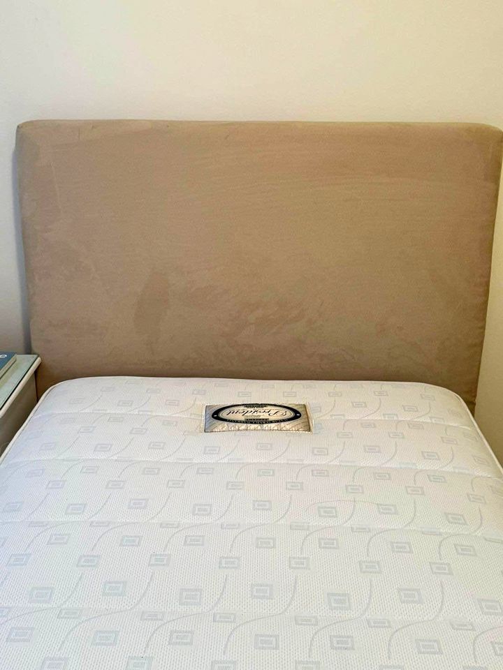 Cream Seude headboard. Size 1200x1200