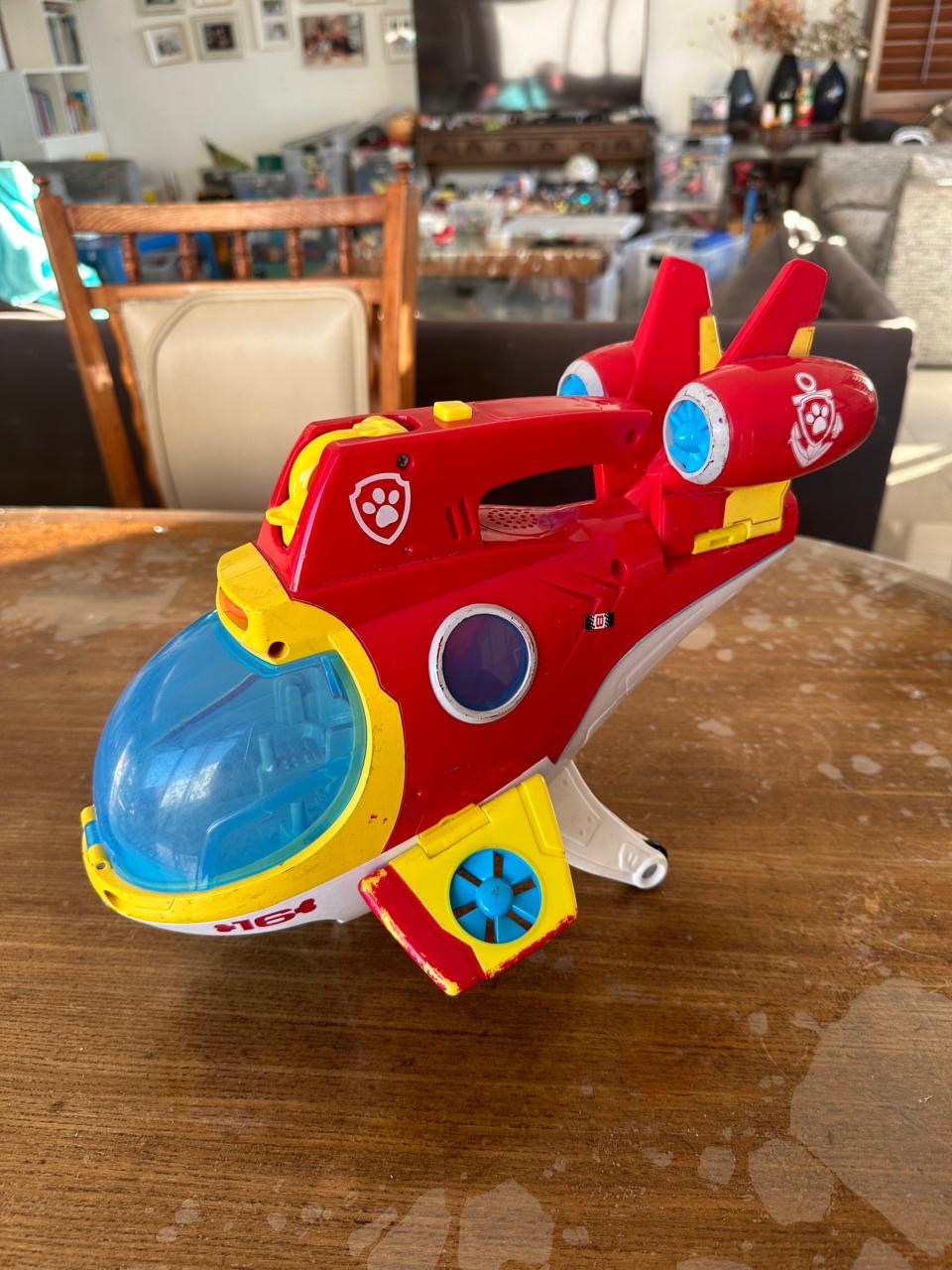 Lg 15" Paw Patrol Handheld Air Patroller  Airplane Helicopter w/ Sounds & Lights. Small crack on windscreen but does affect anything. R550.