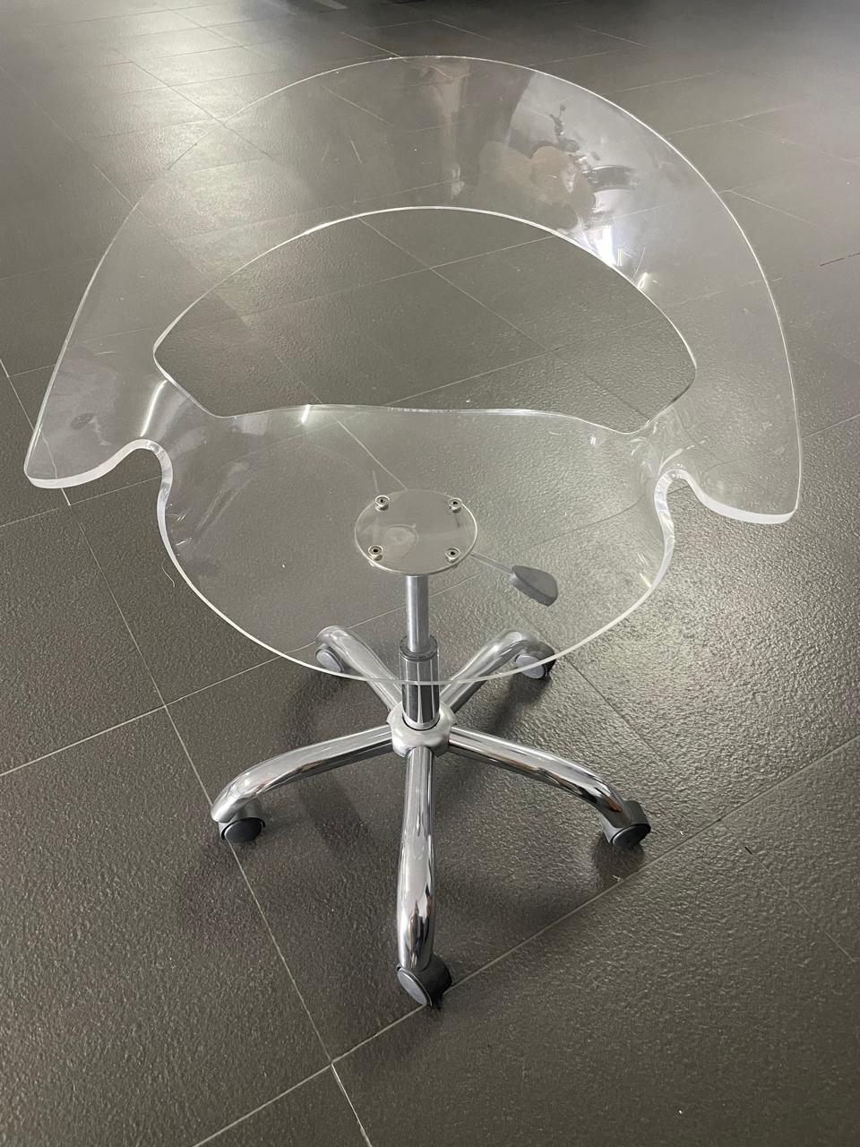 Clear Acrylic Swivel adjustable Office Chair. R625. Good condition. Collection in Seapoint.