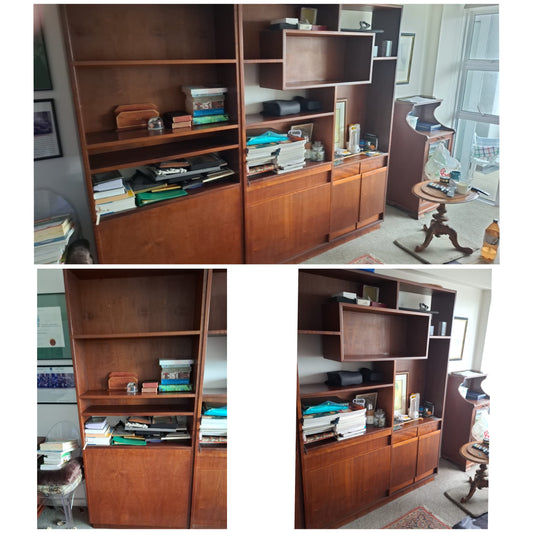 Solid wooden Display/ bookshelf cabinets. First display unit is W83cm & H1.92m and W1.44m for second display unit . Or can take both together as per top picture. R5000 for both units . Happy to sell separately. Good condition.